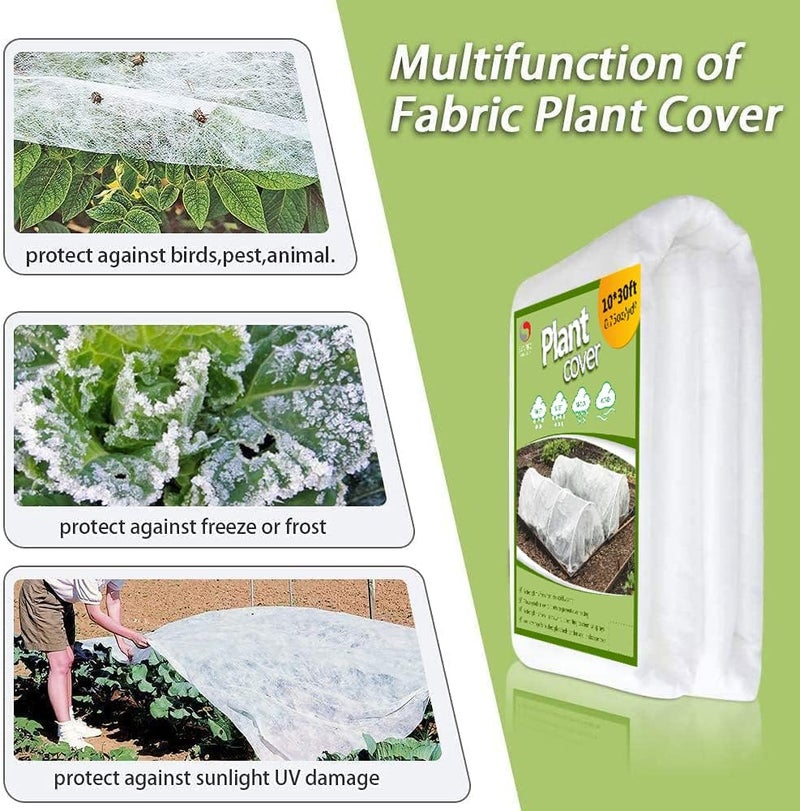SUN PRO Plant Covers Freeze Protection,10Ft x 30Ft 1.0 oz/yd² Reusable Floating Row Cover, Freeze Protection Plant Blankets for Cold Weather (Support Hoops Not Included) - Image 3